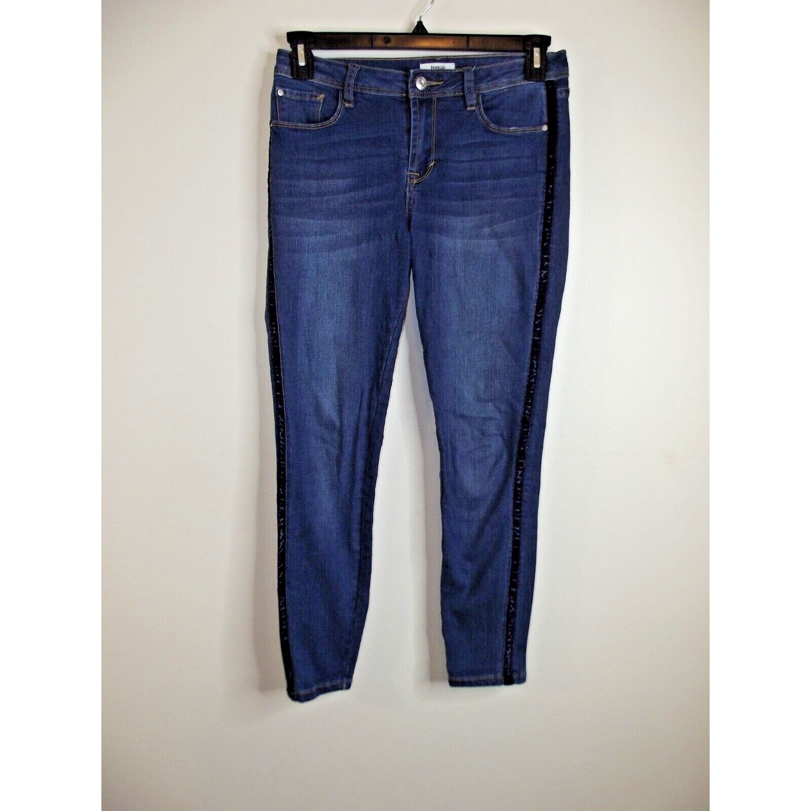 Kensie Womens Skinny Stretch Jeans - Size 4/27 - Velvet Ribbon Trim